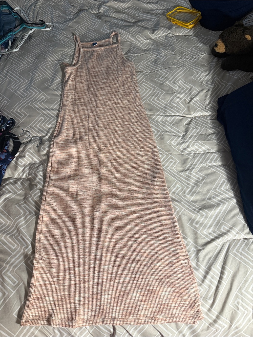 Old Navy Ribbed Maxi Dress in Blush Heather